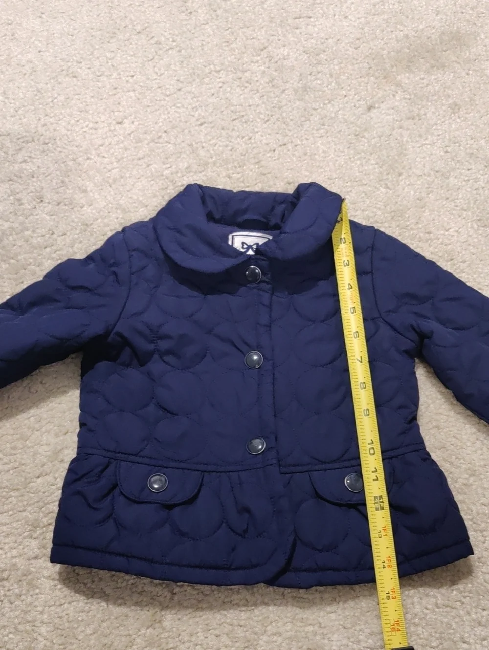 Gymboree Girls Quilted Navy Jacket Casual Snap Front Coat Lightweght Windbreaker